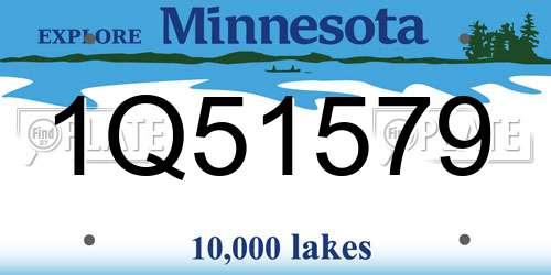 1Q51579 Minnesota License Plate