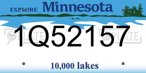1Q52157 Minnesota License Plate
