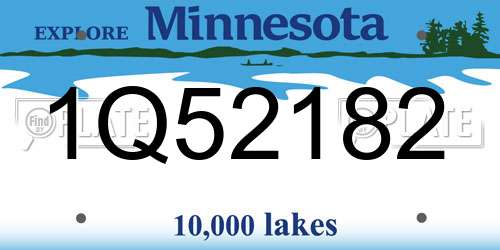 1Q52182 Minnesota License Plate