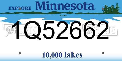 1Q52662 Minnesota License Plate