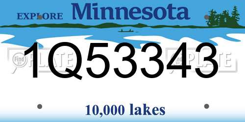 1Q53343 Minnesota License Plate