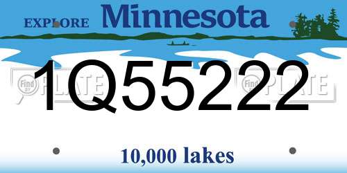 1Q55222 Minnesota License Plate