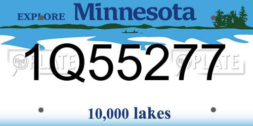 1Q55277 Minnesota License Plate