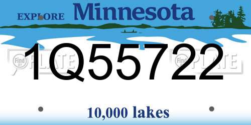 1Q55722 Minnesota License Plate