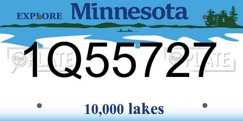 1Q55727 Minnesota License Plate