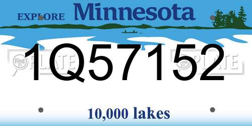 1Q57152 Minnesota License Plate