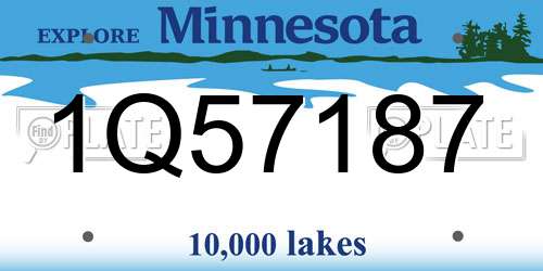 1Q57187 Minnesota License Plate