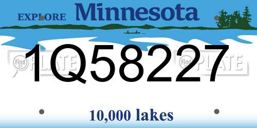 1Q58227 Minnesota License Plate