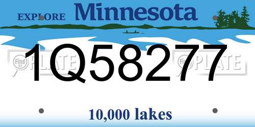 1Q58277 Minnesota License Plate