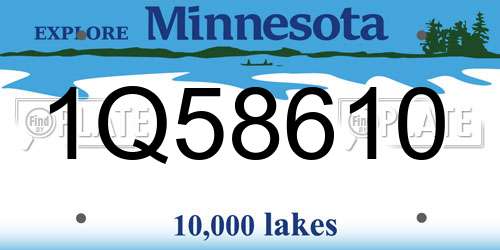 1Q58610 Minnesota License Plate