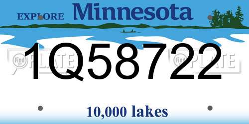 1Q58722 Minnesota License Plate