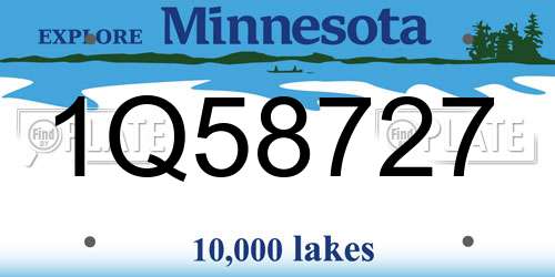 1Q58727 Minnesota License Plate