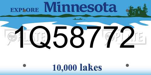 1Q58772 Minnesota License Plate