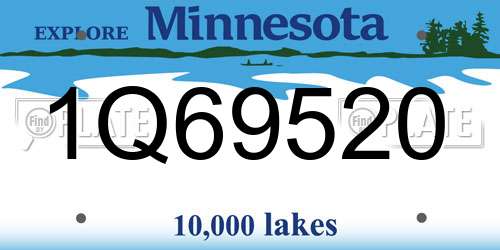 1Q69520 Minnesota License Plate