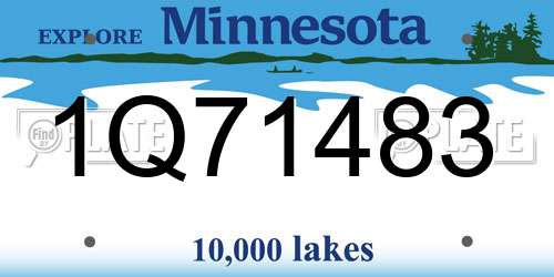 1Q71483 Minnesota License Plate
