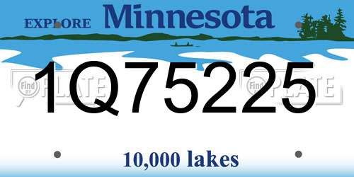 1Q75225 Minnesota License Plate