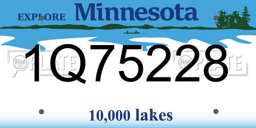 1Q75228 Minnesota License Plate