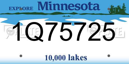 1Q75725 Minnesota License Plate