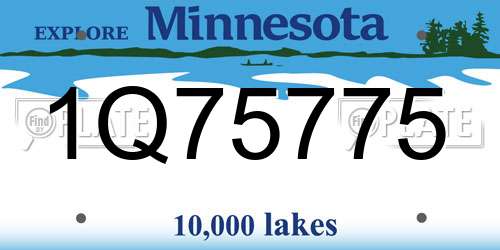 1Q75775 Minnesota License Plate