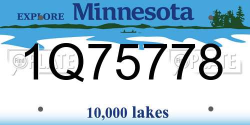 1Q75778 Minnesota License Plate
