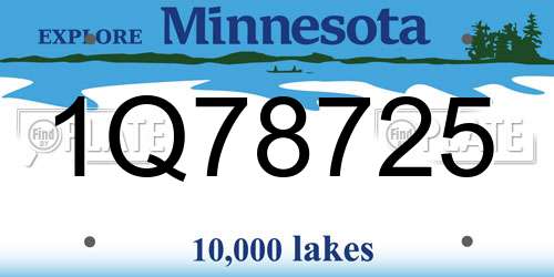 1Q78725 Minnesota License Plate