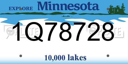 1Q78728 Minnesota License Plate