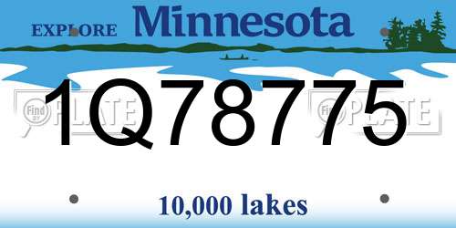 1Q78775 Minnesota License Plate