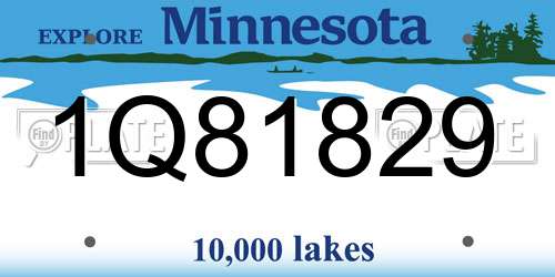 1Q81829 Minnesota License Plate