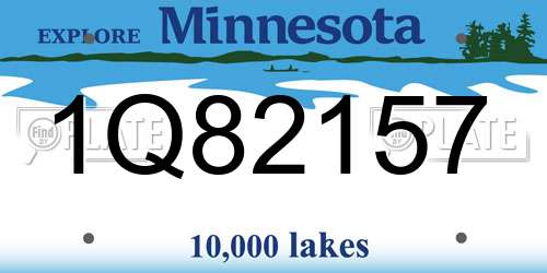1Q82157 Minnesota License Plate