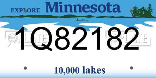 1Q82182 Minnesota License Plate