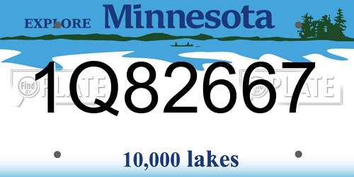 1Q82667 Minnesota License Plate