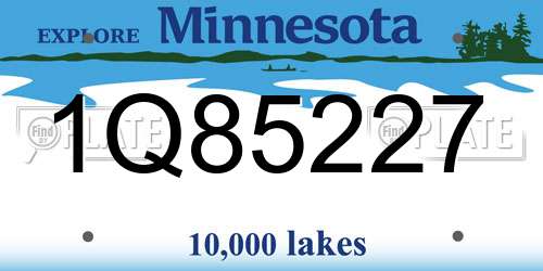 1Q85227 Minnesota License Plate