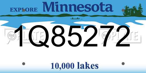 1Q85272 Minnesota License Plate