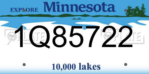 1Q85722 Minnesota License Plate