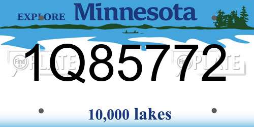 1Q85772 Minnesota License Plate
