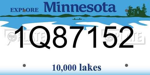 1Q87152 Minnesota License Plate