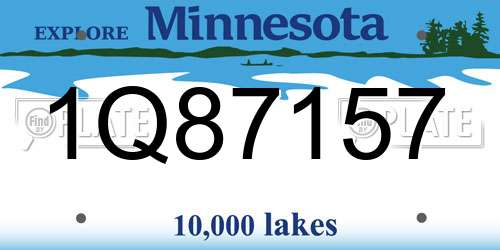 1Q87157 Minnesota License Plate