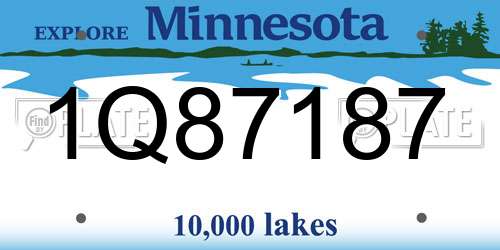 1Q87187 Minnesota License Plate