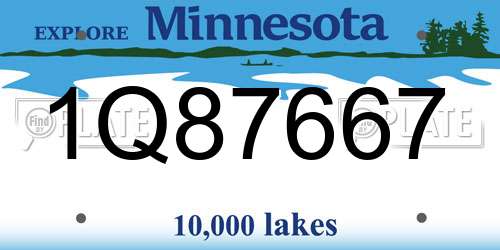 1Q87667 Minnesota License Plate
