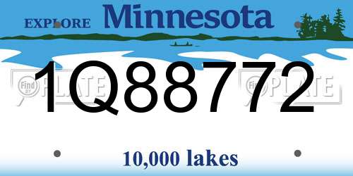 1Q88772 Minnesota License Plate