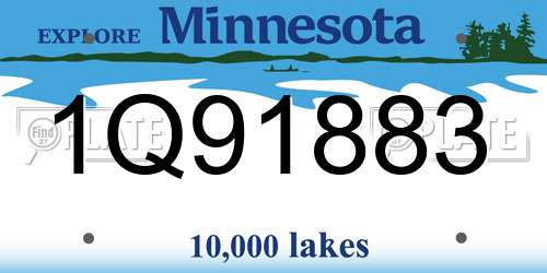 1Q91883 Minnesota License Plate