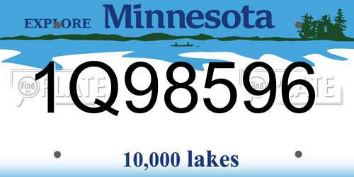 1Q98596 Minnesota License Plate