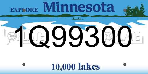 1Q99300 Minnesota License Plate