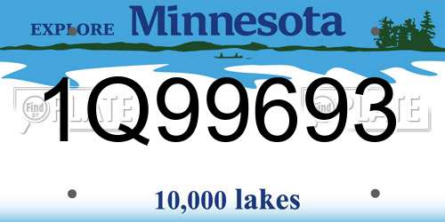 1Q99693 Minnesota License Plate