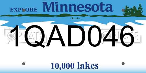 1QAD046 Minnesota License Plate
