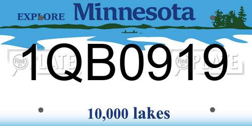 1QB0919 Minnesota License Plate