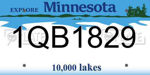 1QB1829 Minnesota License Plate