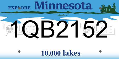 1QB2152 Minnesota License Plate