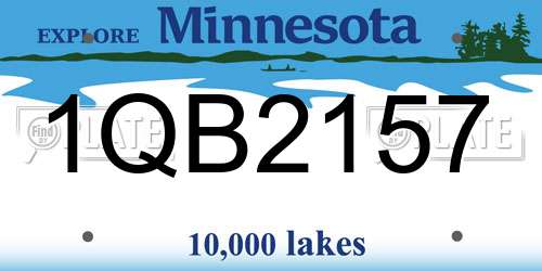1QB2157 Minnesota License Plate