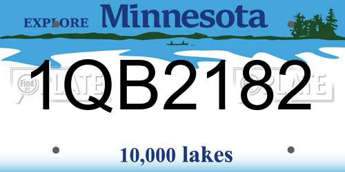 1QB2182 Minnesota License Plate